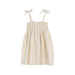 Babycottons Girls Striped Dress, Beige